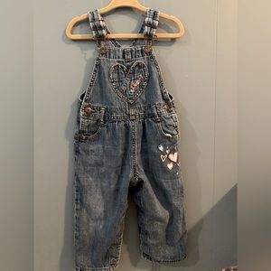 OshKosh B’gosh 90s Vestbak overalls, heart details, 18 months